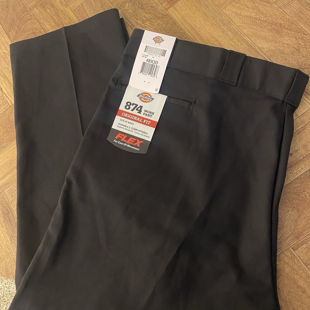 Dickies 874 Work Pants Mens 48x30 Navy Original Fit Workwear Wrinkle Resistant
